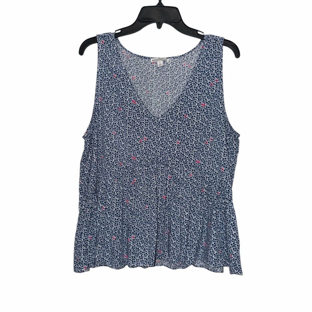 J Crew Mercantile Sleeveless Floral Peplum Blouse Size Large Colorful